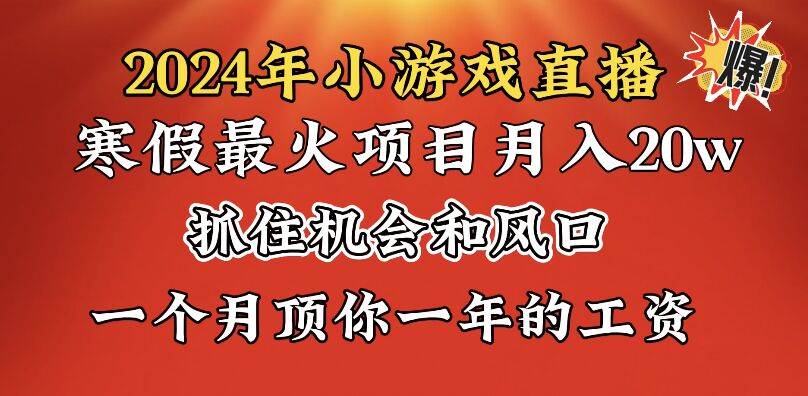 2024年寒假爆火项目，小游戏直播月入20w+，学会了之后你将翻身-蔚县浩瑞城网络工作室