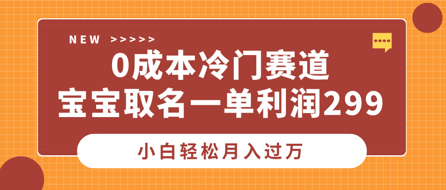 0成本冷门赛道，宝宝取名一单利润299，小白轻松月入过万-蔚县浩瑞城网络工作室